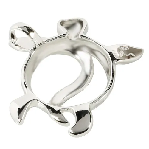 Sterling Silver Rhodium Honu Pendant (Chain Sold Separately)