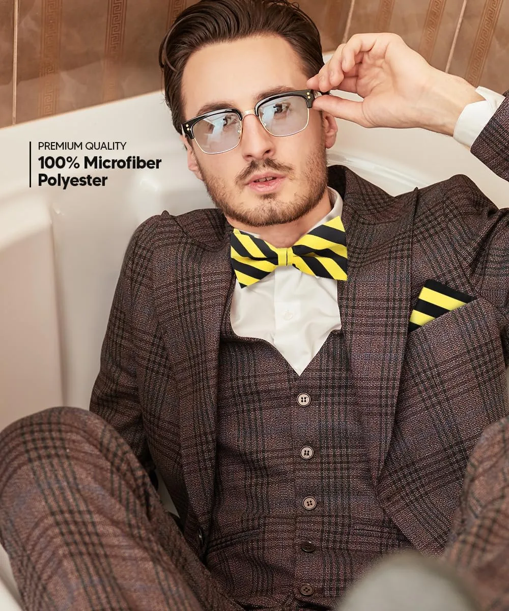 Striped Bow Tie & Pocket Square Set