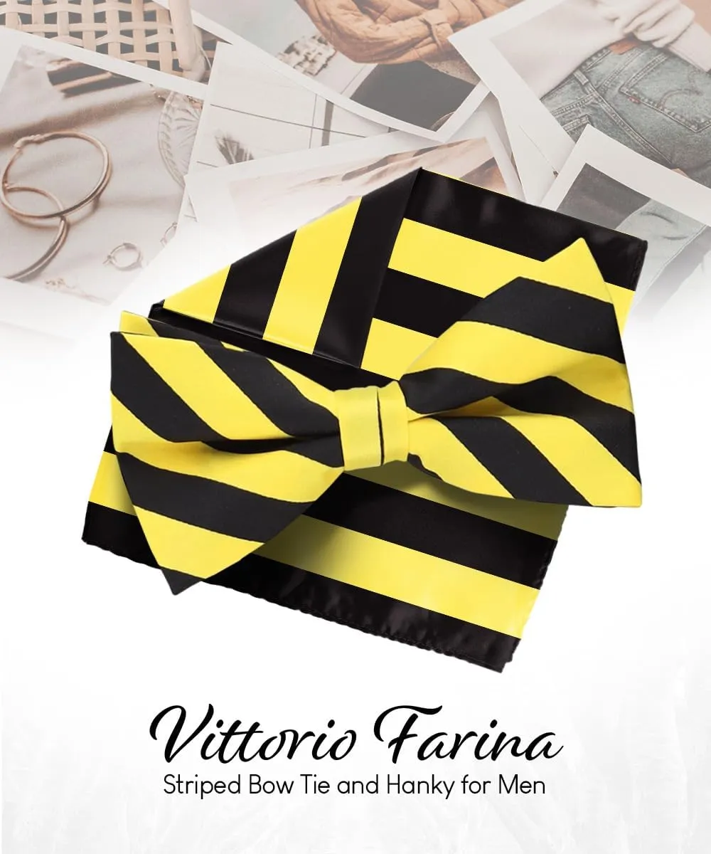 Striped Bow Tie & Pocket Square Set