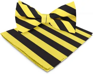 Striped Bow Tie & Pocket Square Set
