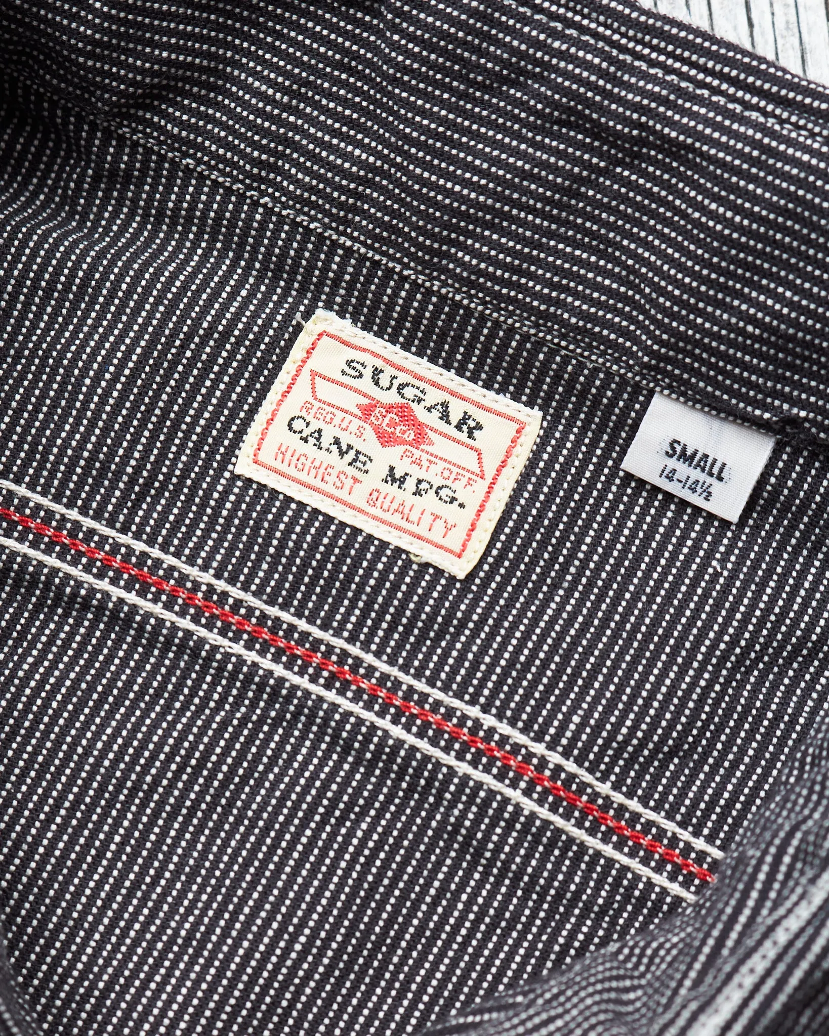 Sugar Cane & Co. Black Striped Work Shirt