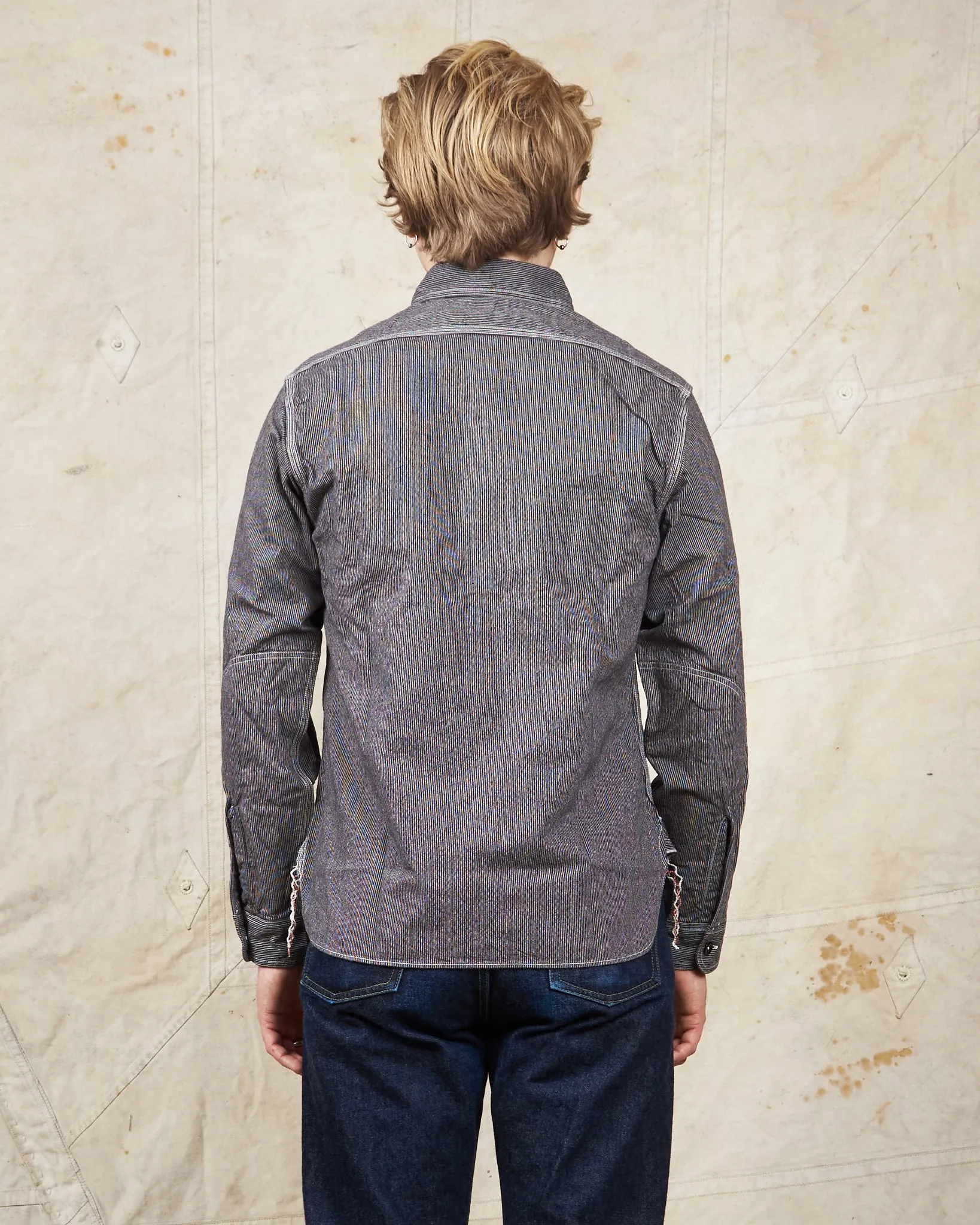 Sugar Cane & Co. Black Striped Work Shirt