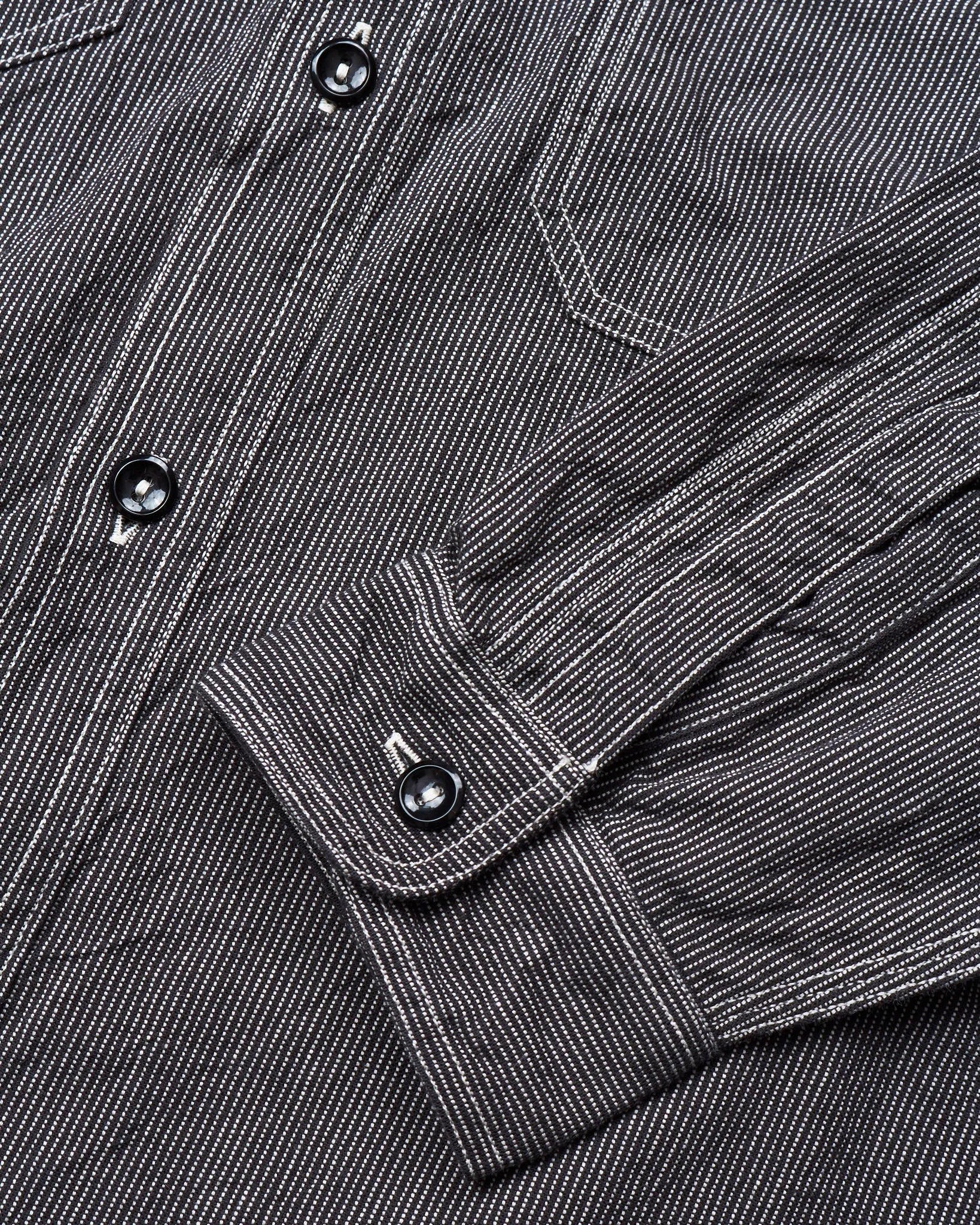 Sugar Cane & Co. Black Striped Work Shirt
