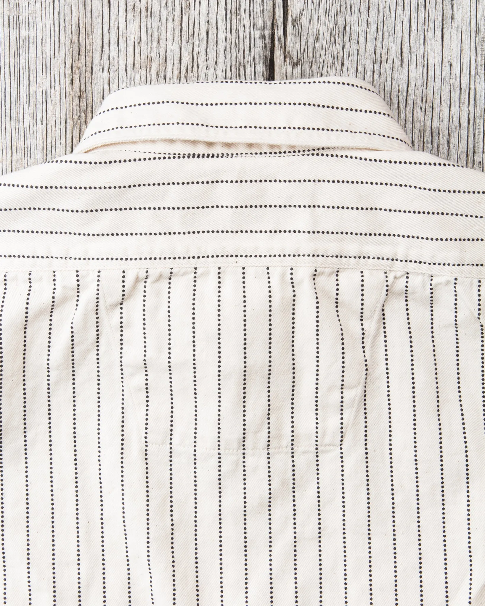 Sugar Cane & Co Fiction Romance 8.5oz. White Wabash Stripe Work Shirt SC27076