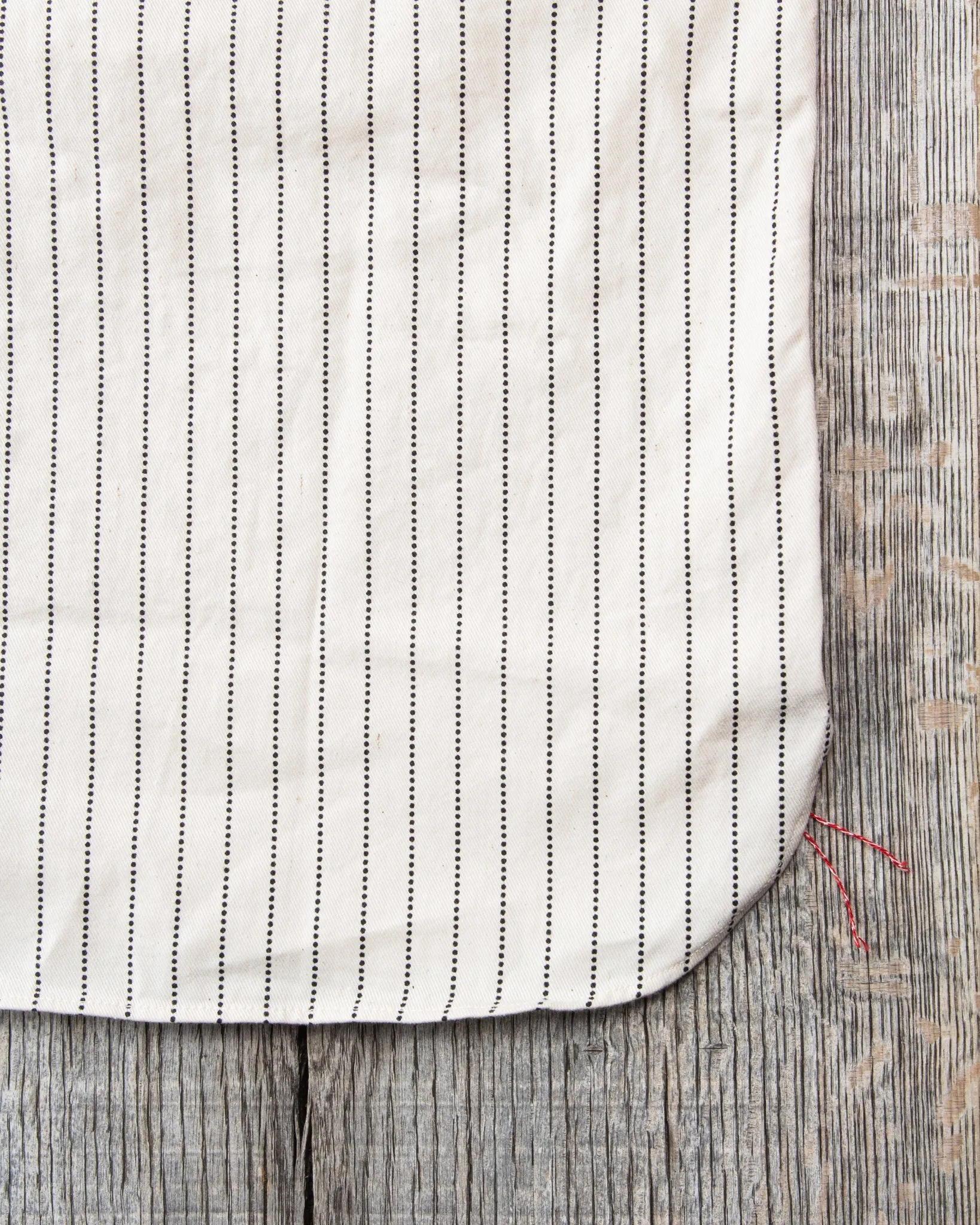 Sugar Cane & Co Fiction Romance 8.5oz. White Wabash Stripe Work Shirt SC27076