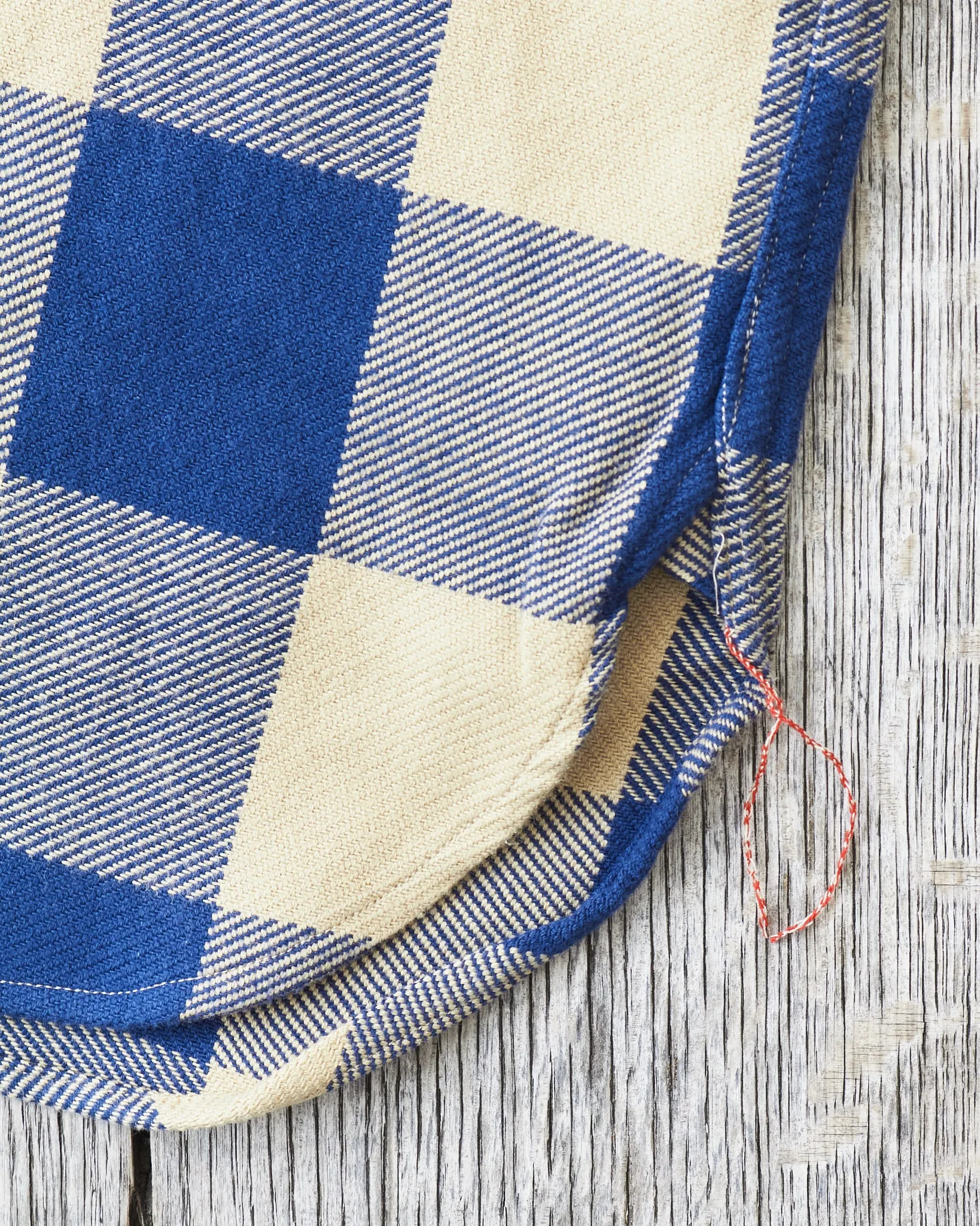 Sugar Cane & Co Twill Check Work Shirt Beige/Navy SC29147