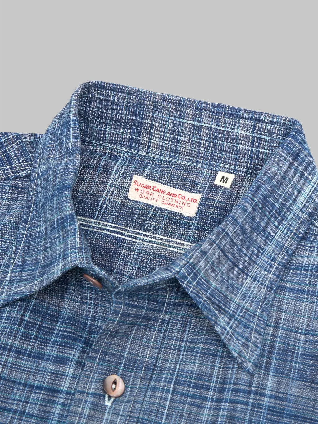 Sugar Cane Fiction Romance 6.9oz Indigo Kasuri Work Shirt
