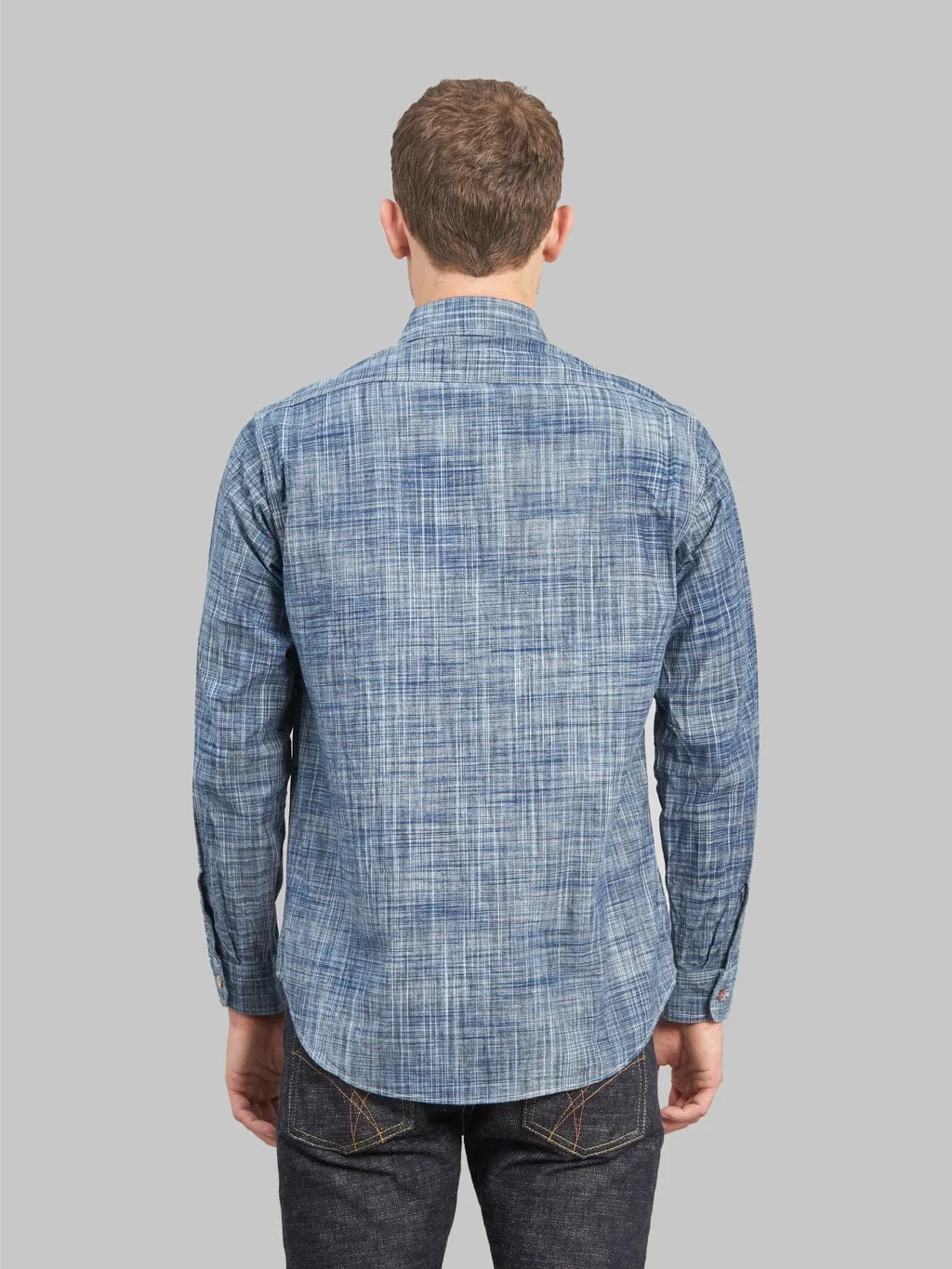Sugar Cane Fiction Romance 6.9oz Indigo Kasuri Work Shirt