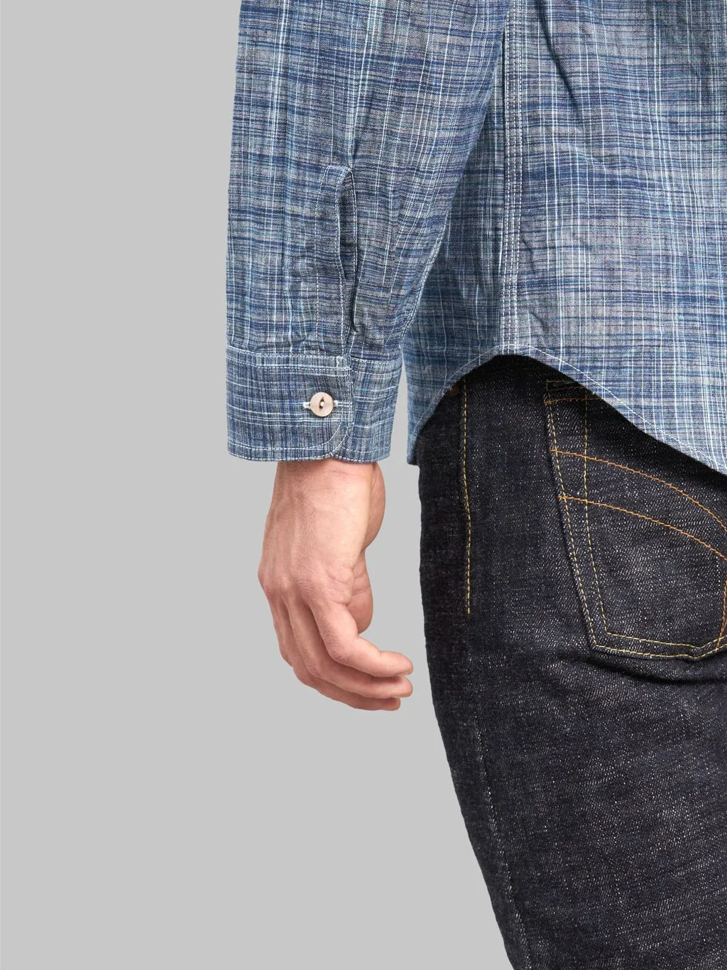 Sugar Cane Fiction Romance 6.9oz Indigo Kasuri Work Shirt