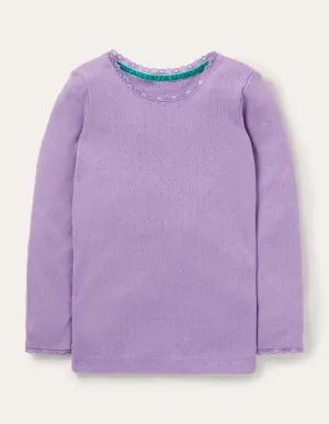 Supersoft Pointelle T-shirt-Aster Purple