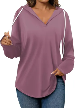 Sweatshirt for Women Hoodies for Women Long Sleeve Shirts for Women V Neck Sweaters for Women Blouses Pullover Tops
