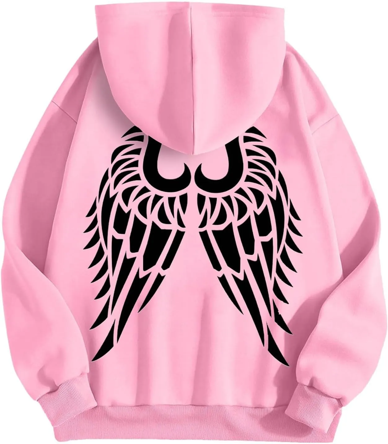 Sweatshirts for Women Graphic Hoodies Angel Wing Graphic Sweatshirt Hooded Fall Long Sleeve Casual Loose Pullover Tops