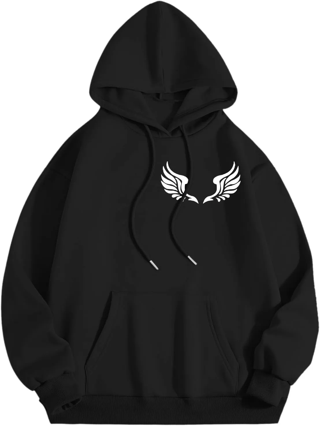 Sweatshirts for Women Graphic Hoodies Angel Wing Graphic Sweatshirt Hooded Fall Long Sleeve Casual Loose Pullover Tops