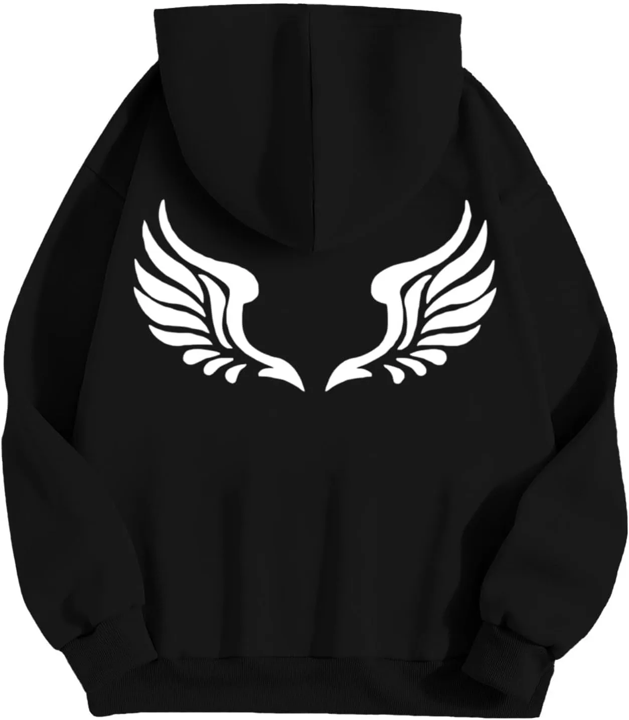 Sweatshirts for Women Graphic Hoodies Angel Wing Graphic Sweatshirt Hooded Fall Long Sleeve Casual Loose Pullover Tops