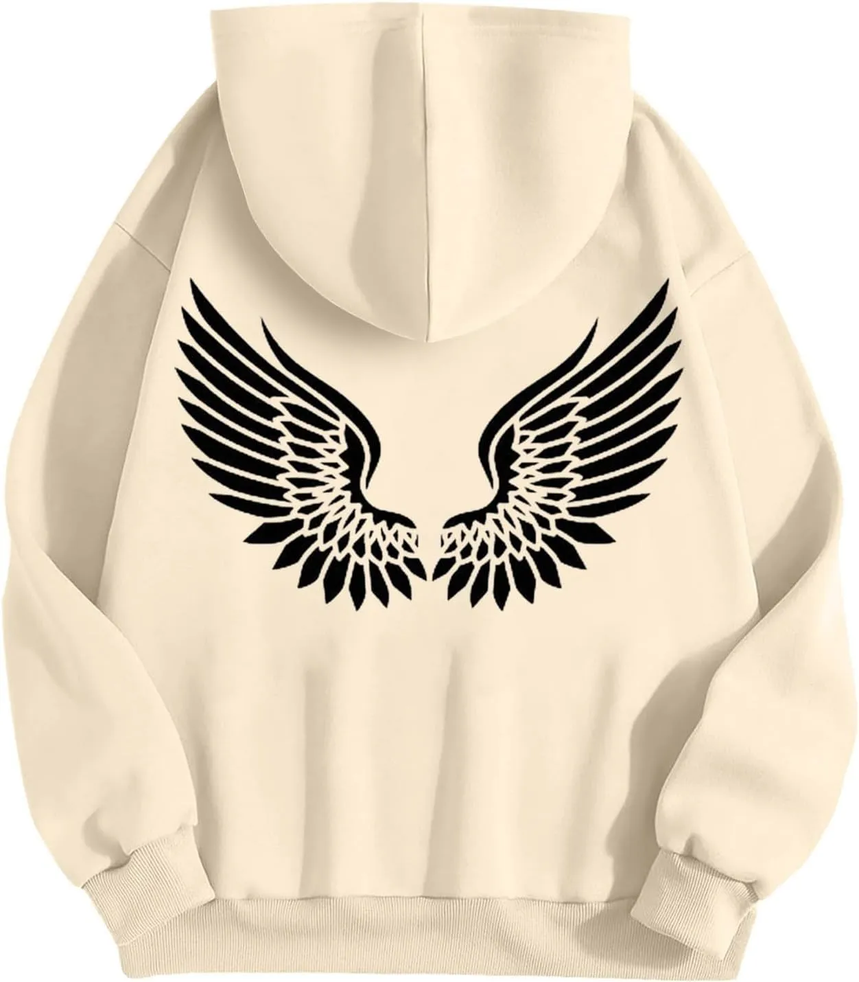 Sweatshirts for Women Graphic Hoodies Angel Wing Graphic Sweatshirt Hooded Fall Long Sleeve Casual Loose Pullover Tops