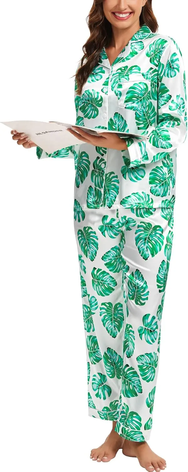 SWOMOG Womens Long Sleeve Sleepwear