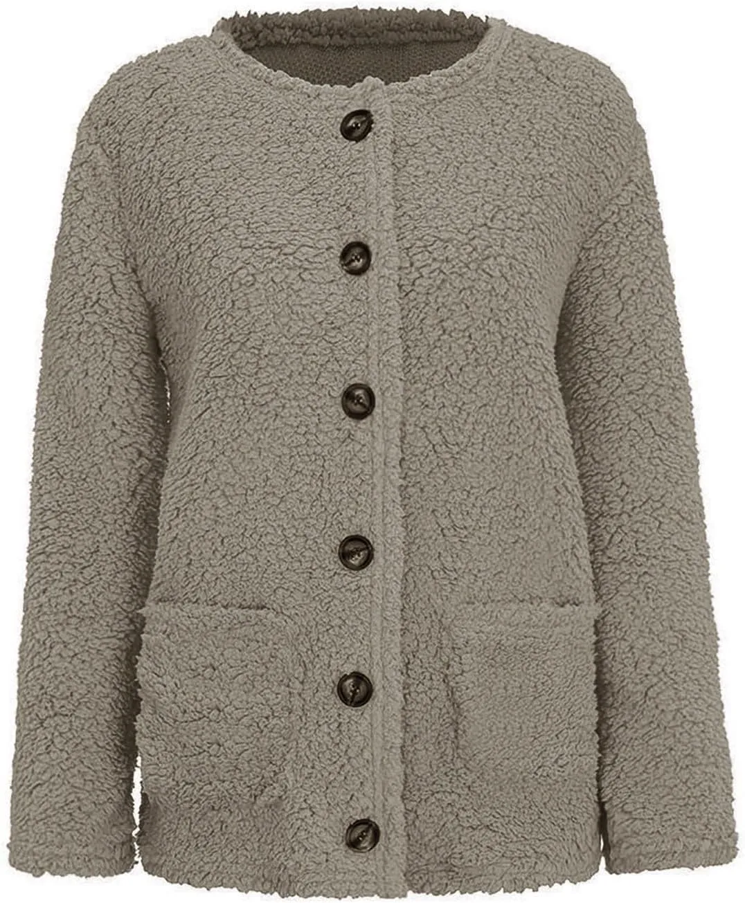 TARIENDY Plus Size Jackets for Women Sherpa Fleece Lined Coats Trendy Workout Casual Outerwear Long Sleeve Button Cardigan