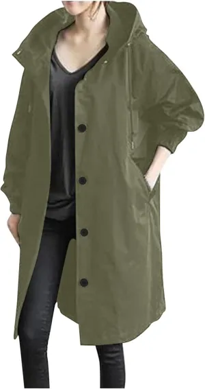 TARIENDY Rain Jacket for Women Trendy 2025 Hooded Windbreaker Lightweight Raincoat Outdoor Hiking Sportswear Travel Jacket