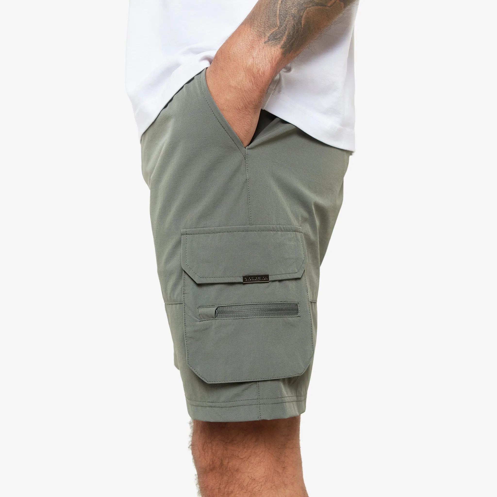 Tech Stretch Poly Utility Short | Khaki