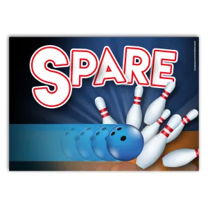 Ten-Pin Bowling 'Spare' Poster Decoration - A3