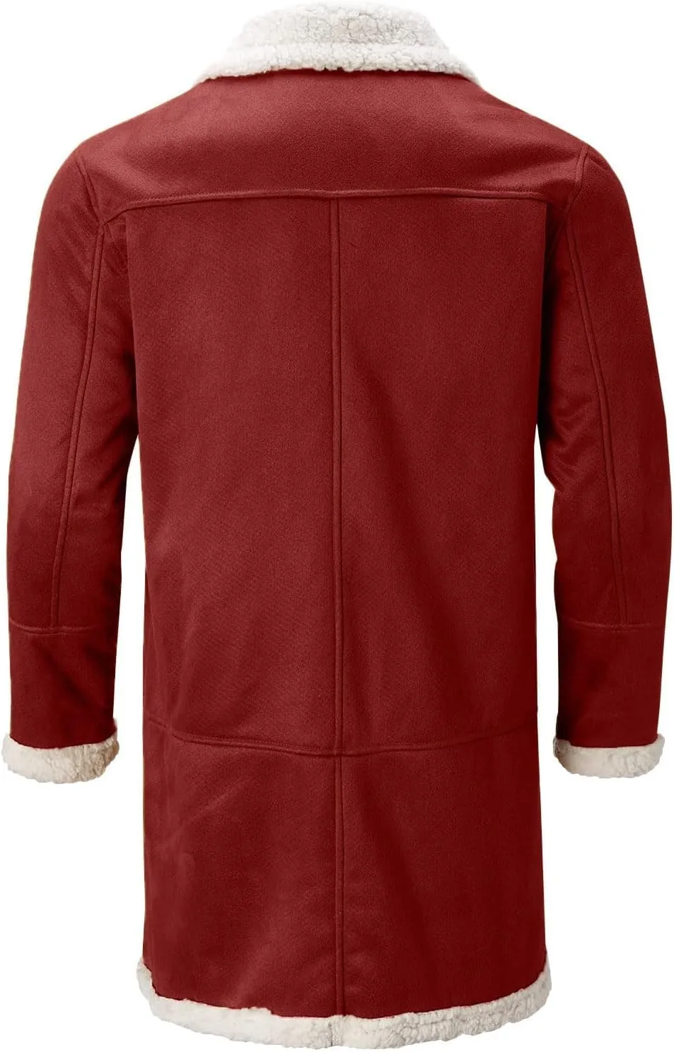 Thatrich Long Faux Fur Coat Men Sherpa Fleece Lined Jacket Warm Winter Coats Long Sleeve Shacket Jacket Cardigan Coat Outwear