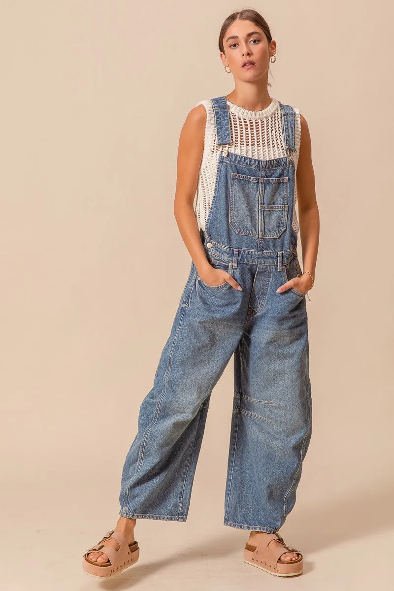 The Deliah Barrel Denim Overalls
