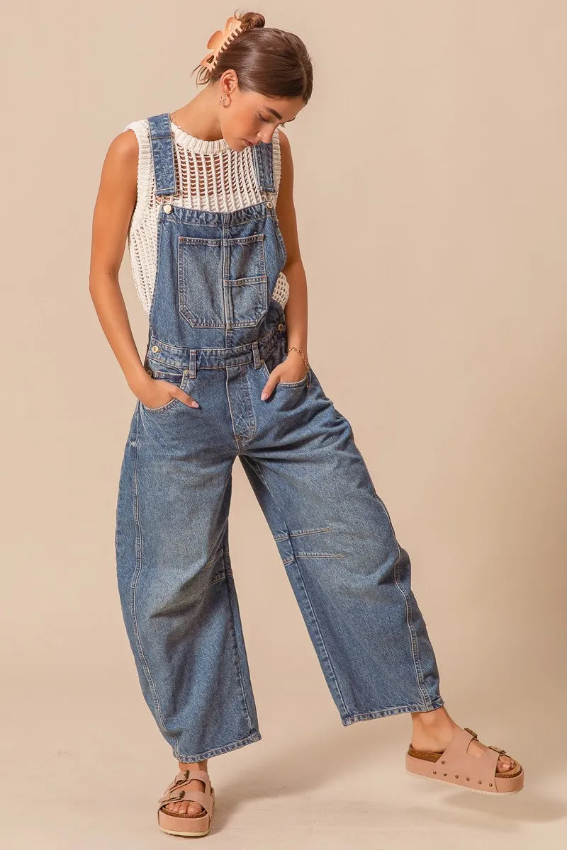 The Deliah Barrel Denim Overalls
