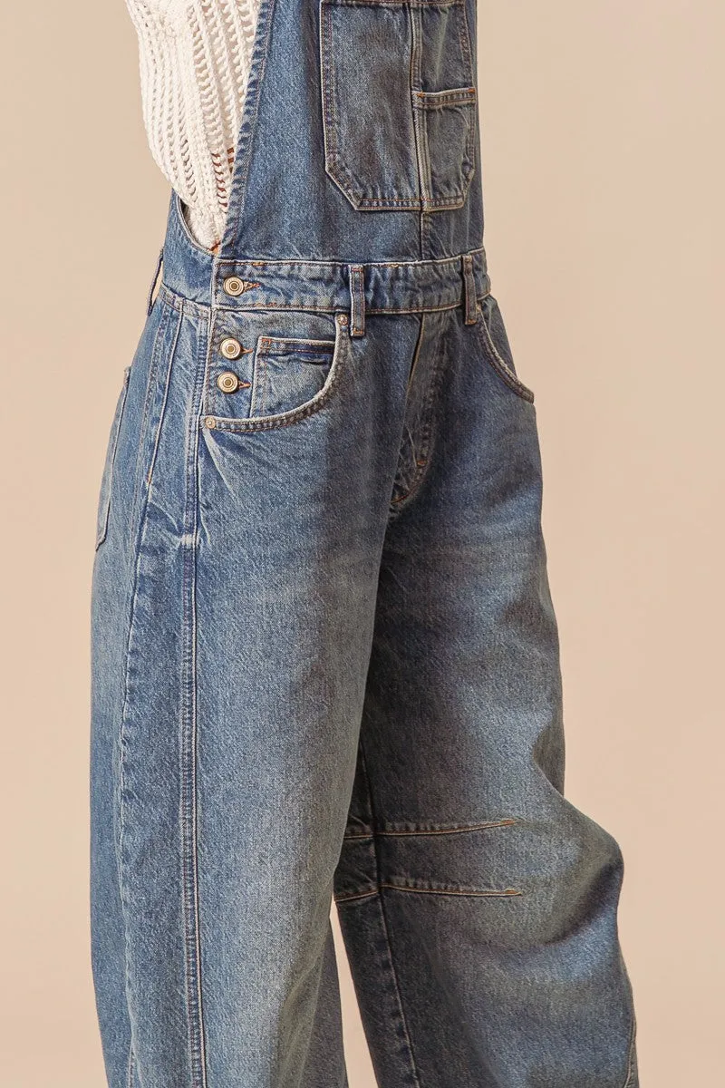 The Deliah Barrel Denim Overalls