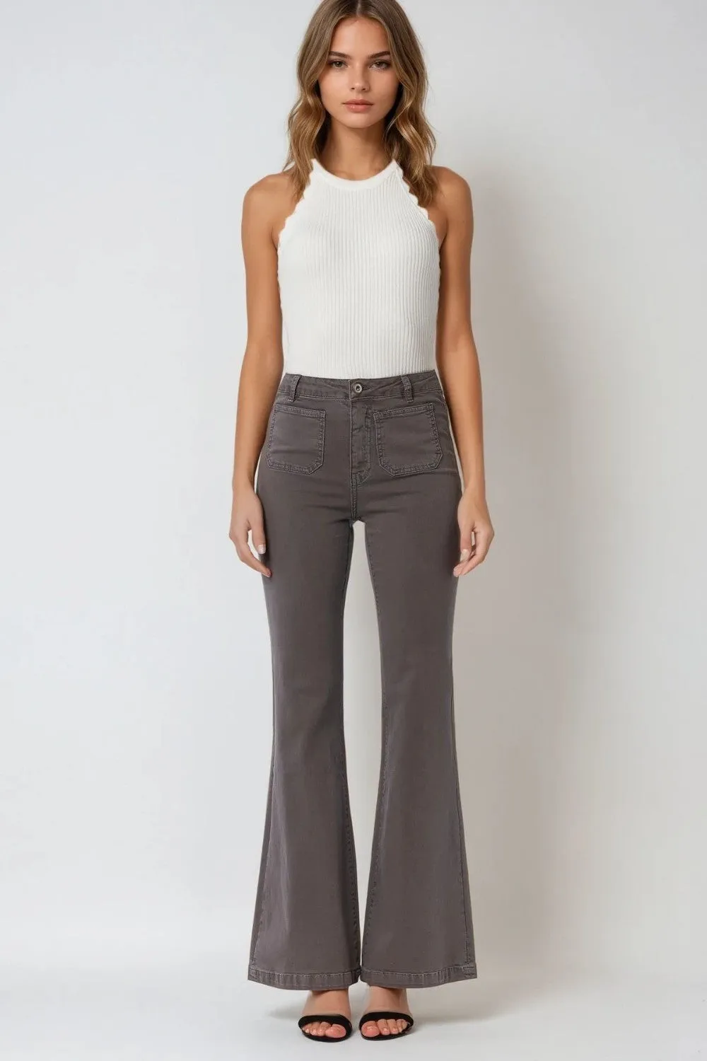 The Twee Dark Grey Flared Jeans