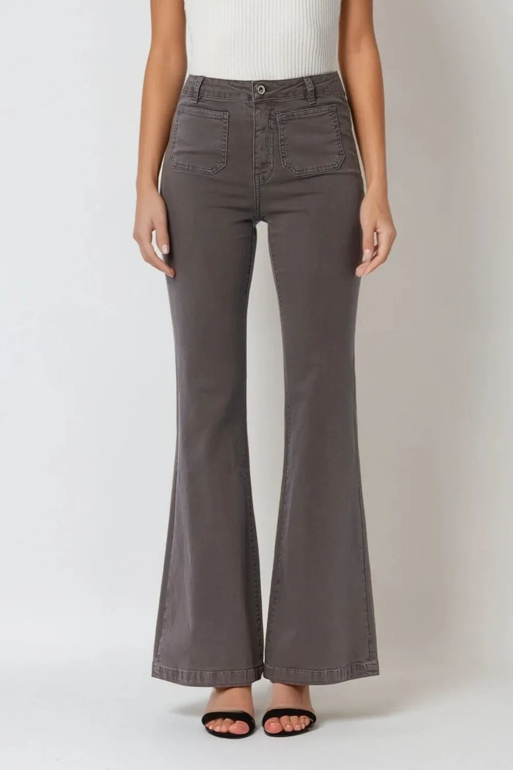The Twee Dark Grey Flared Jeans