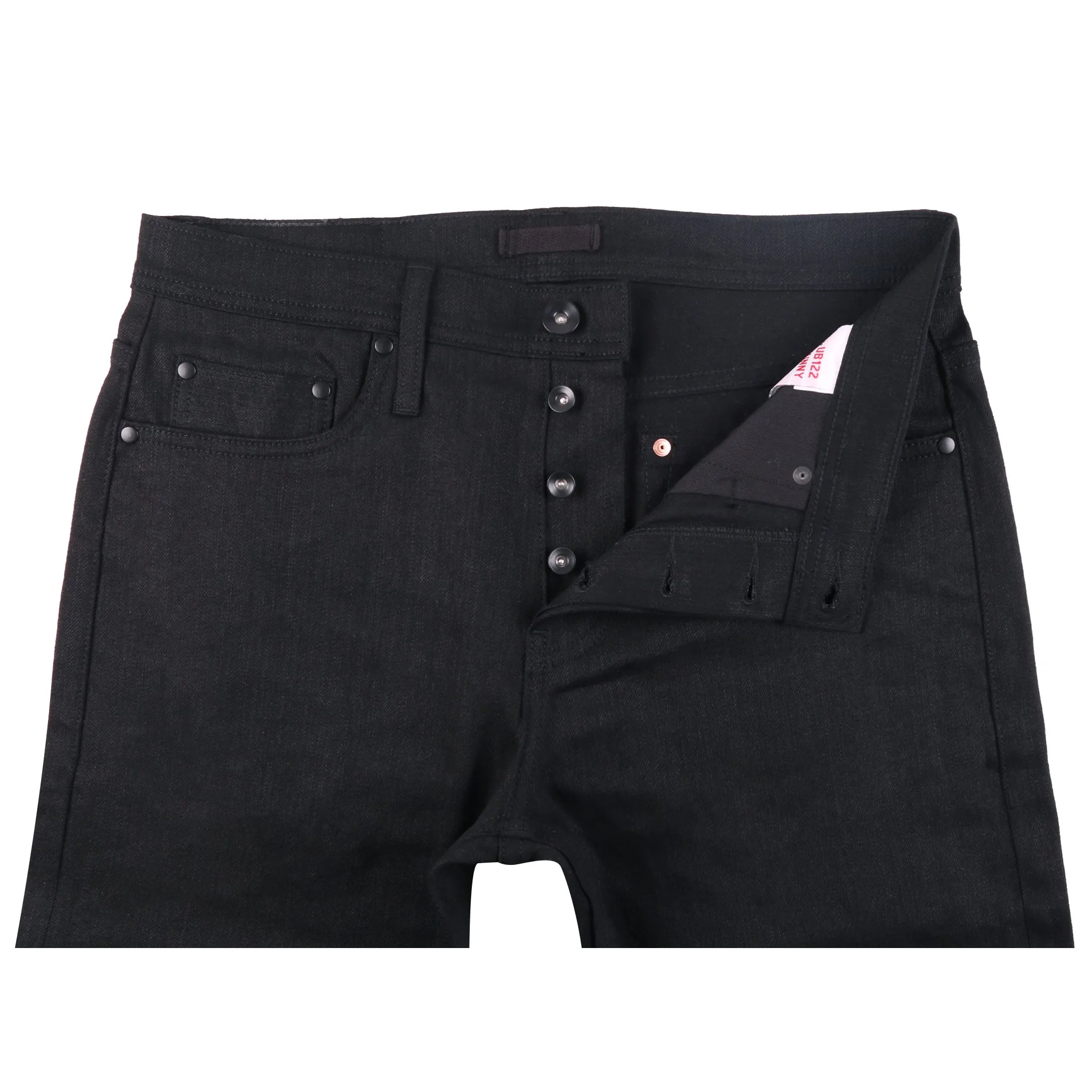 The Unbranded Brand Raw Denim Jeans - Relaxed 11oz Solid Black Stretch Selvedge