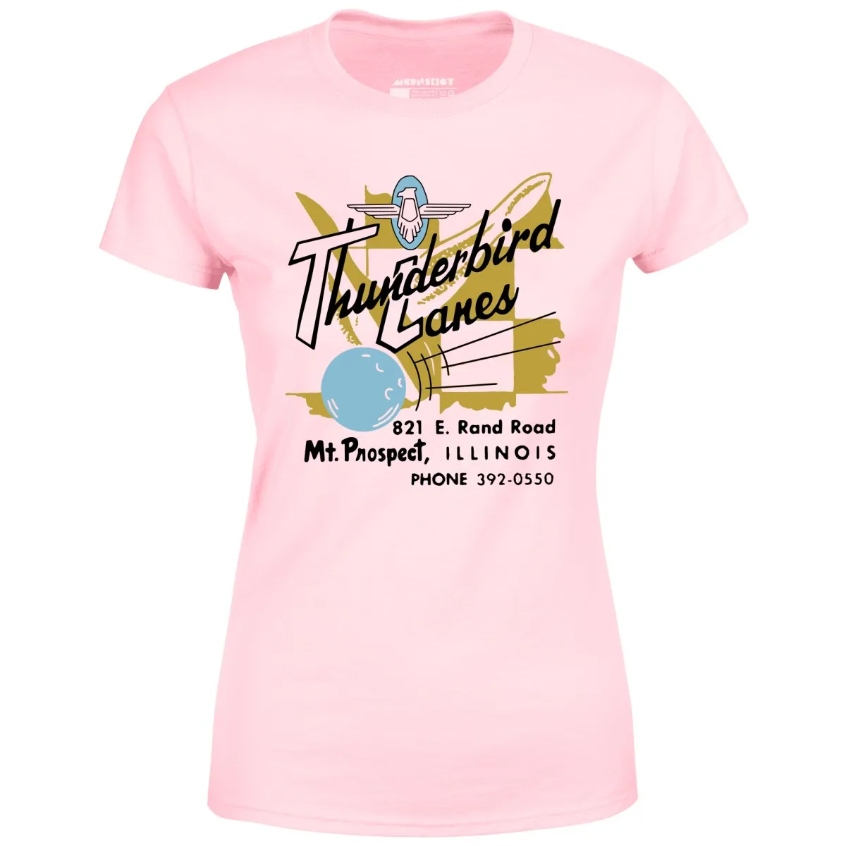 Thunderbird Lanes - Mt. Prospect, IL - Vintage Bowling Alley - Women's T-Shirt