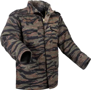 Tiger Stripe Camouflage  - Tactical M-65 Field Jacket Army Coat M1965 - Poly/Cotton with Liner