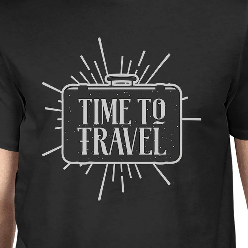 Time To Travel Mens Black Shirt