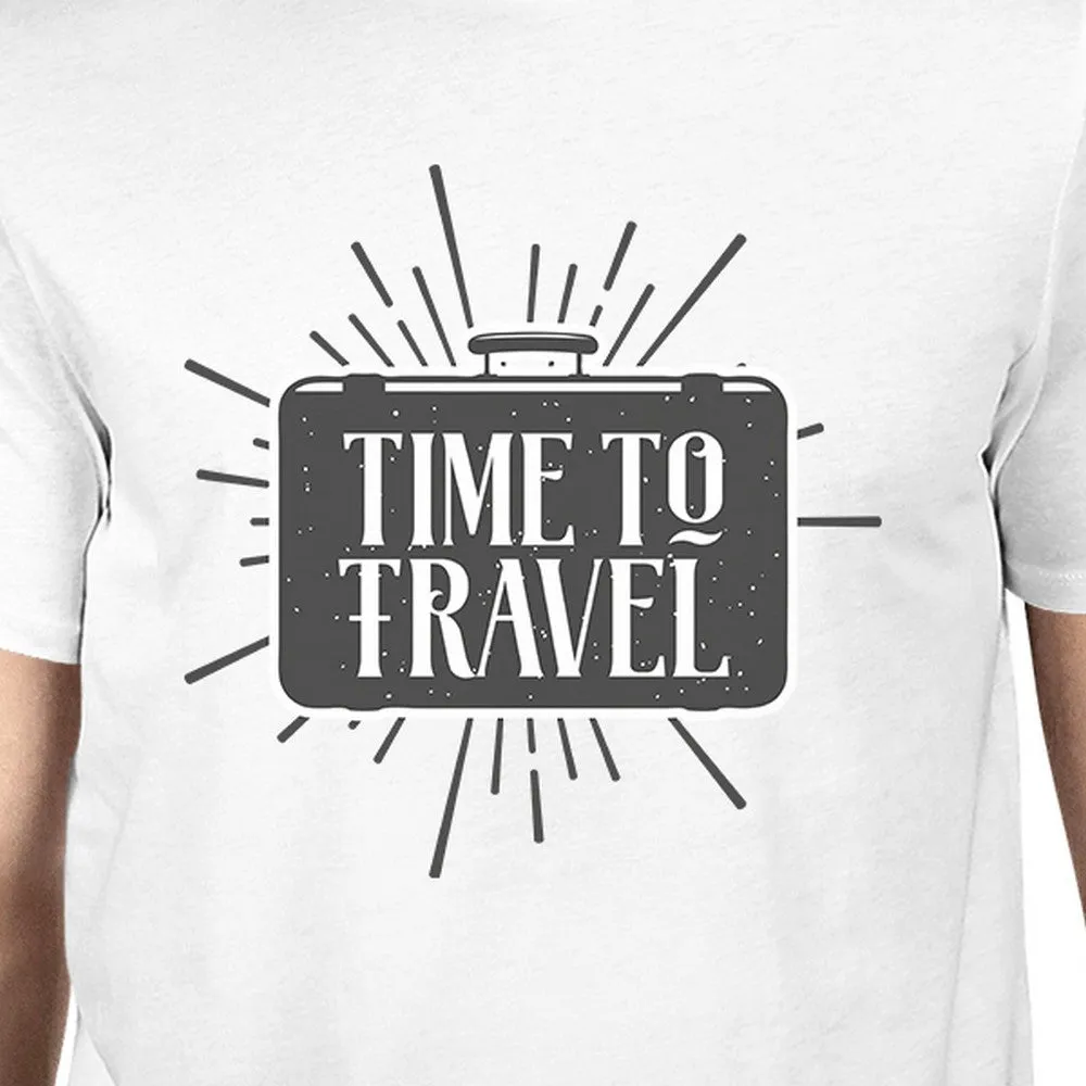 Time To Travel Mens White Shirt