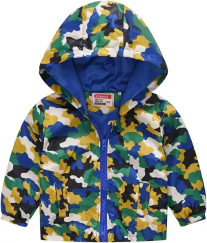 Toddler Boy Girl Fleece Lined Jackets Hooded Windbreaker Coat for Winter Fall Outerwear Rain Jacket