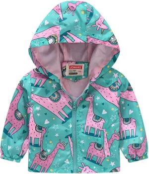 Toddler Boys Girls Casual Printing Cartoon Hooded Outerwear Zipper Coats Long Sleeve Windproof Boy Toddler Coat