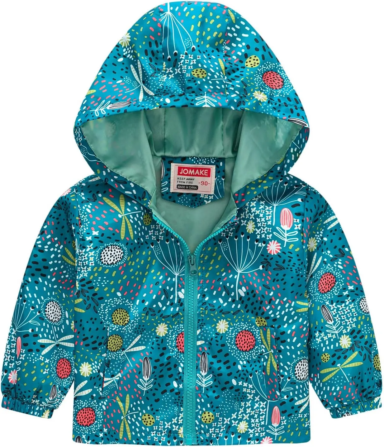 Toddler Boys Girls Casual Printing Cartoon Hooded Outerwear Zipper Coats Long Sleeve Windproof Boy Toddler Coat