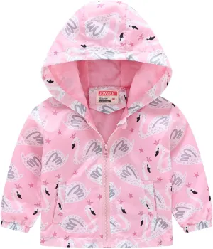 Toddler Boys Girls Casual Printing Cartoon Hooded Outerwear Zipper Coats Long Sleeve Windproof Boy Toddler Coat