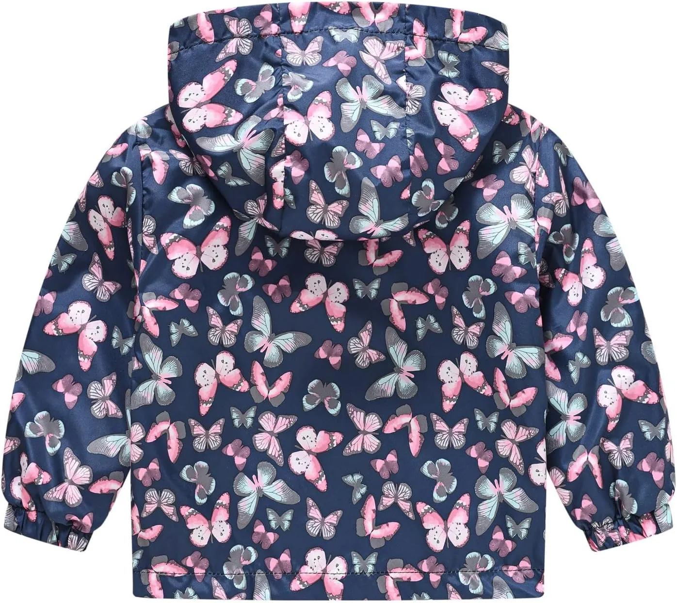 Toddler Boys Girls Floral Print Zip Jacket Hooded Trench Lightweight Kids Rain Coats Windbreaker Casual Outerwear