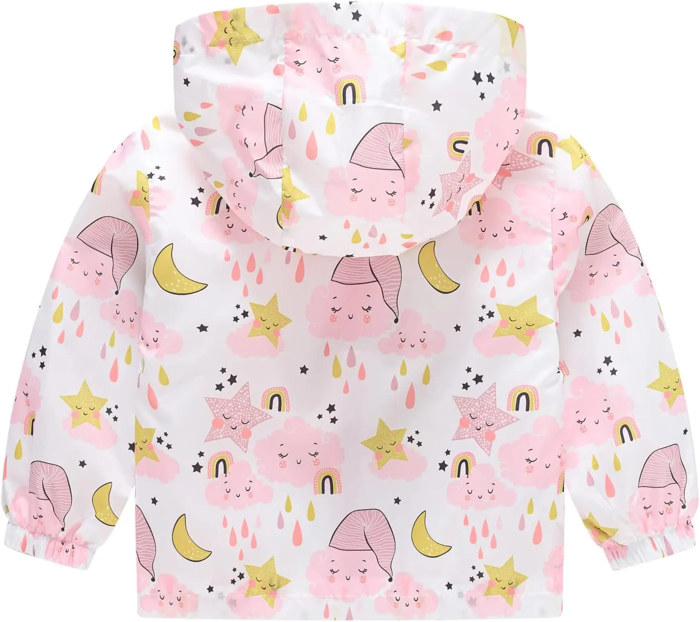 Toddler Boys Girls Floral Print Zip Jacket Hooded Trench Lightweight Kids Rain Coats Windbreaker Casual Outerwear