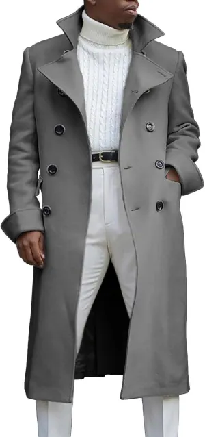 trench coat Coat Autumn British Woolen Double Breasted Extended Coat coats for men Mens Pea Coat Trench