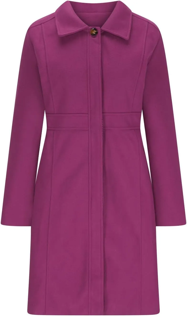 Trench Coat for Women 2024 Single Breasted Pea Coat Wool Blend Long Coat Casual Office Jacket Falll Winter Outfits
