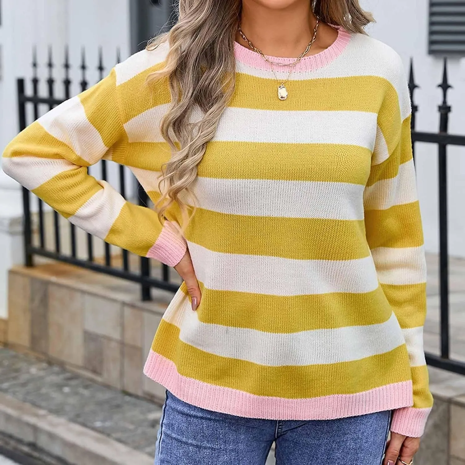 Trendy Sweatshirts Oversized for Women Hoodies Orange and White Long Sleeve Cropped Pullover Funny Loose Fit Outfit