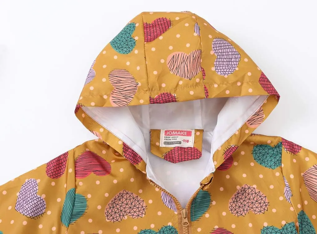 TUIJI Toddler Boys Girls Cartoon Print Zip Jacket Hooded Trench Lightweight Kids Coats Windbreaker Casual Outerwear