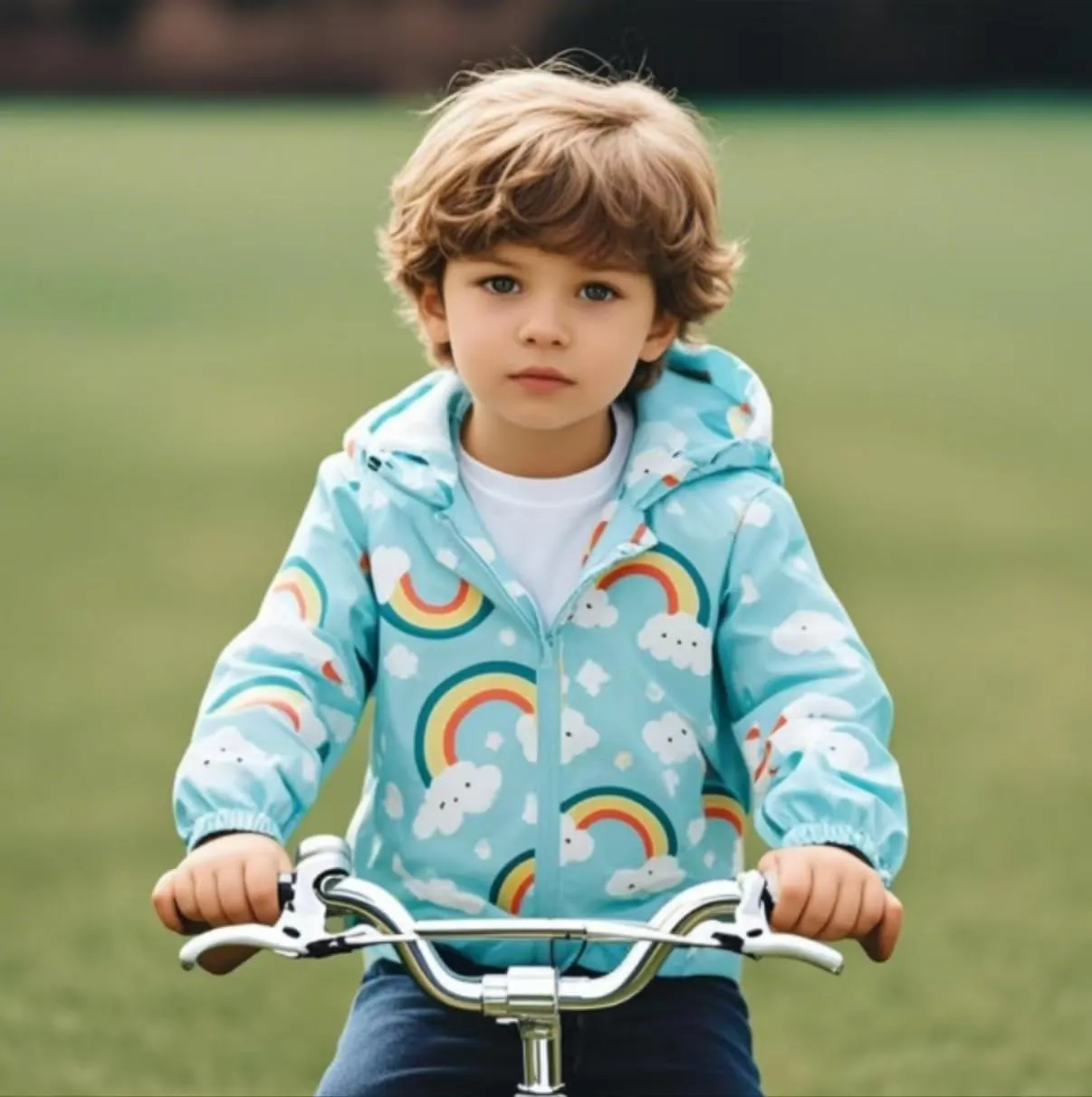 TUIJI Toddler Boys Girls Cartoon Print Zip Jacket Hooded Trench Lightweight Kids Coats Windbreaker Casual Outerwear