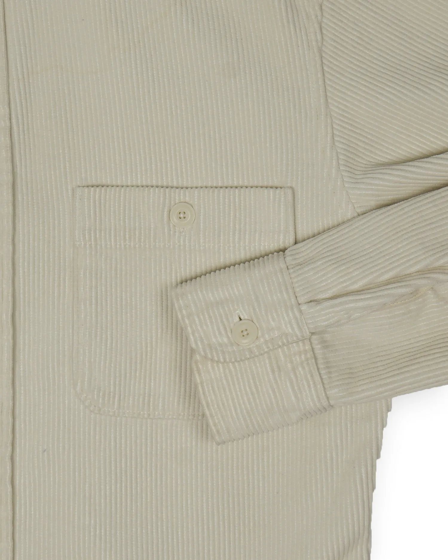 Uniqlo - White Corduroy Relaxed Overshirt S