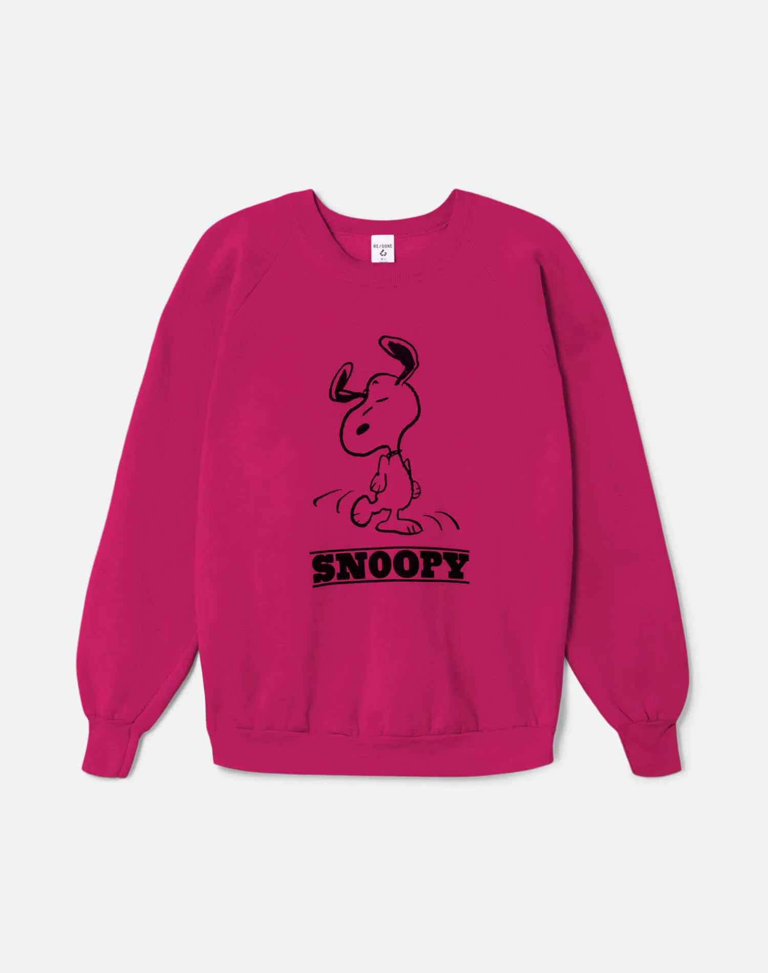 Upcycled "Snoopy Dancing" Sweatshirt in Heathered Fuchsia - 11229745