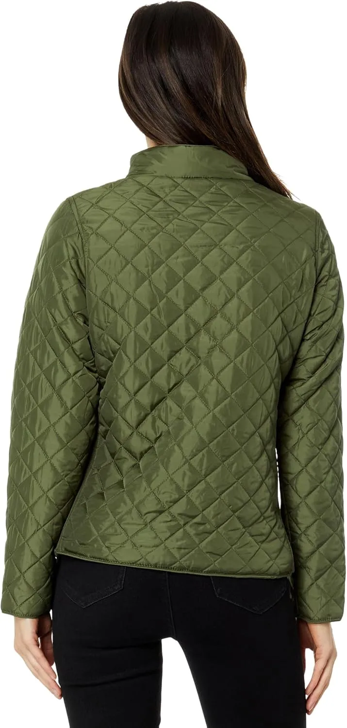 U.S. POLO ASSN. Quilted Moto Jacket with Cozy Faux Fur Lining And Rib Trim