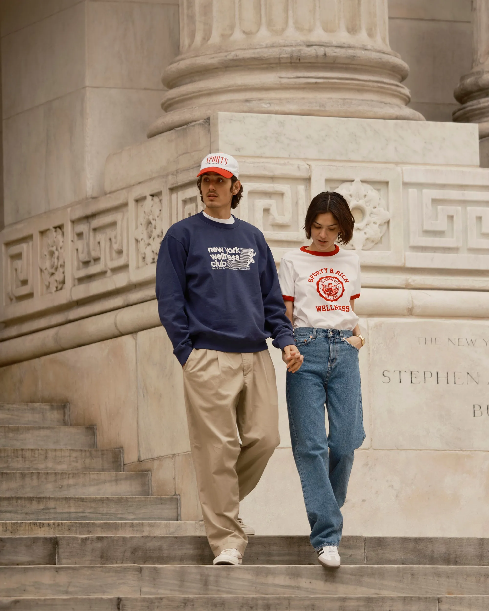 USA Wellness Club Crewneck - Navy/White